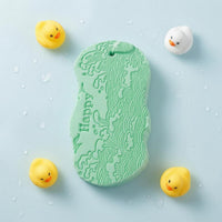 Embossed Children's Bath Scrub Sponge Absorbent PVA Bath Sponge Hanging Cord Good Water Absorption
