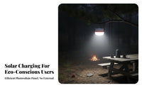 Multi-Purpose Solar Powered Camping Light Long Battery Life Portable Outdoor Emergency Lamp Bright for Street Vendors, Truck Drivers, Hiking
