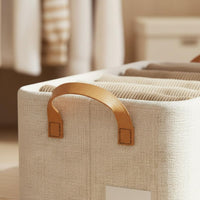 Space Saving Pants Organizer Container With Handles Wardrobe Shelf Bin Easy to Clean Closet Storage Bin Washable for Shelves