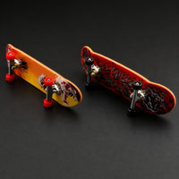 Wood-Grain U-Shaped Finger Skateboard Ramp Black Frame Finger Skateboard Ramp Set Lattice Support Fingerboard Obstacle Set Indoor