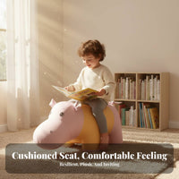Multi-Functional Cartoon Hippo Ottoman Soft Padded Seat creature Stool Sturdy Build Footrest Non-Slip Feet for Children, Families, Parents, Entryway, Living Room, Bedroom, Office