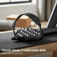2 Pieces Non-Slip Surface Exercise Bike Pedals Wear Resistant Stationary Bike Pedals with Straps Heavy Duty Replacement Pedal Straps Left/Right Marked for Home Gym Users, Cyclists, Seniors, Indoor Cycling, Workout