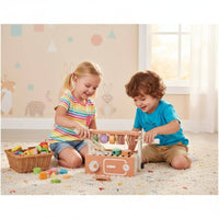 Wooden Outdoor Grill Toy Role-Playing Pretend Grill Set Educational for Young Children