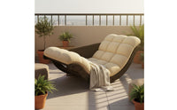 S-Curve Support Banana Shaped Lounge Chair Integrated Footrest Modern Rocking Lounger Sturdy Frame Modern Chaise Lounge Rocker Breathable Upholstery for Reading Nook