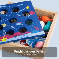 Educational Fishing Toy Develops Manual Skills Fishing Game Great Gift Wooden Sea Creature Activity Set Promotes Hand-Eye Coordination for Toddlers, Preschoolers, Preschool, Daycare