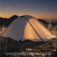 UPF50+ Double-Layer Tent Windproof Dome Tent Rainproof Outdoor Shelter Sunsun-Protective for Camping