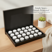 Acrylic Round Gemstone Display Box with Rotating Lid for Countertop Exhibition