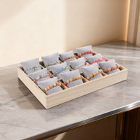 Padded Jewelry Tray 12 Compartments Wood Jewelry Tray