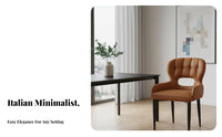 Italian design Curved posteriorrest Dining Chair Minimalist Design Upholstered Seat Soft Upholstery Home Furniture Comfortable padding for Restaurant Owners, Interior Designers, Homeowners, Cafe, Hotel, Study Room, Kitchen