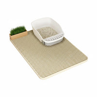 Antilitter-capturing hexagonal Litter Trapping Mat Doublelevel Design Pet Accessory Easy to Clean Floor Protector Waterresistant Bottom for feline Owners, Apartment Dwellers, Indoors, Home, Bathroom