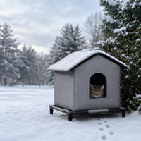 Outdoor Cat House Textile-coveredCovered Raised Cat House Warm Animal Housing for Cold Weather