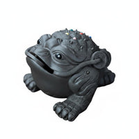 Tea Pet Frog Wealth Symbol Table Ornament Handmade Decor for Gift Display