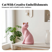 Tabletop Minimalist Cat Figurine Decorative Seated Cat Ornament Modern