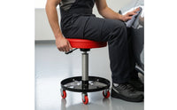 Heavy-Duty Mechanic Stool with Tool Tray Storage Comfortable Mechanic Stool with Tool Tray Long-Lasting Low-Height for Car Detailers, Workshop