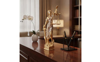 Lady Justice Statue Tabletop Lady Justice Figurine Textured for Bookshelf