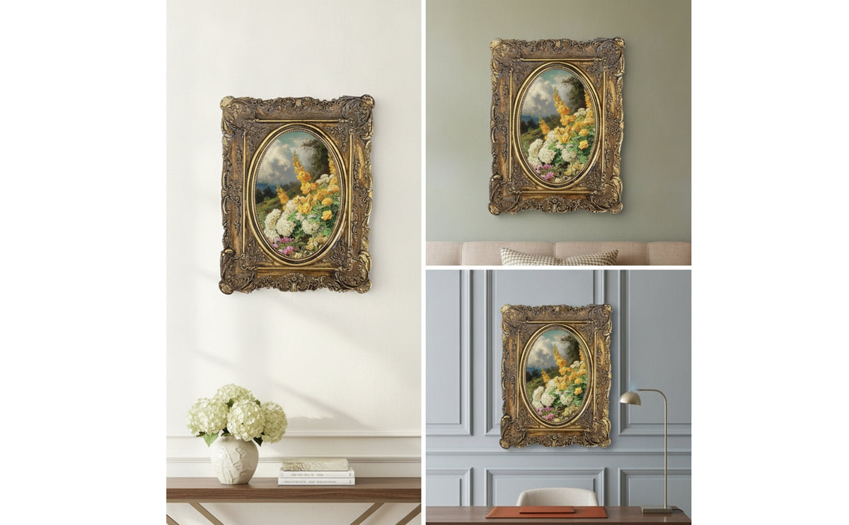 Resin Picture Frame Decorative Oval Picture Frame French Country for Bedroom