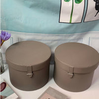 Leather Storage Box Round Storage Box with Lid Minimalist for Closet, Bedroom, Dressing Room