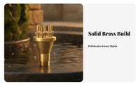 Brass Water Feature Nozzle Fan Spray Water Feature Head Expertly Crafted Column Jet Nozzle for Landscapers, Gardeners, Courtyard, Garden
