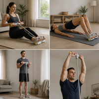 Pedal Resistance Band Chest Expander Sit-up Aid with Foam Handles for Home Gym Fitness