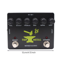 Distortion Pedal Compact Guitar Effects Pedal Analog Stompbox for Guitarists, Pedalboard