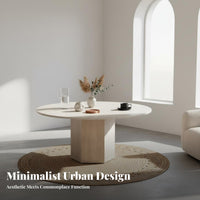 Round Pedestal Table Sintered Stdistinct Top Pedestal Coffee Table French-inspired& Easy to Clean for Families with Children