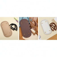Oval DIY Crochet Handbag Kit Long-Lasting Crochet Bag Kit with Handles Sturdy Bag Foundation and Handles Set Complete for Crafters