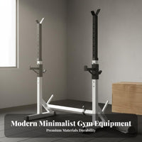 Heavy Duty Construction Adjustable Squat Rack Anti-Slip Feet Weight Bench Squat Rack Space Saving Multi-Function Workout Station for Men, Fitness Enthusiasts, Home Gym