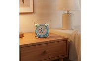 Transparent Analog Alarm Clock Compact Twin Bell Alarm Clock Quiet Bright for Bedside Table