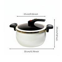 Large Capacity Micro Pressure Stockpot Multi-Function Enameled Pressure Pot Induction Ready Enamel Stew Pot Gas Cooktop Safe for Stewing, Boiling, Simmering