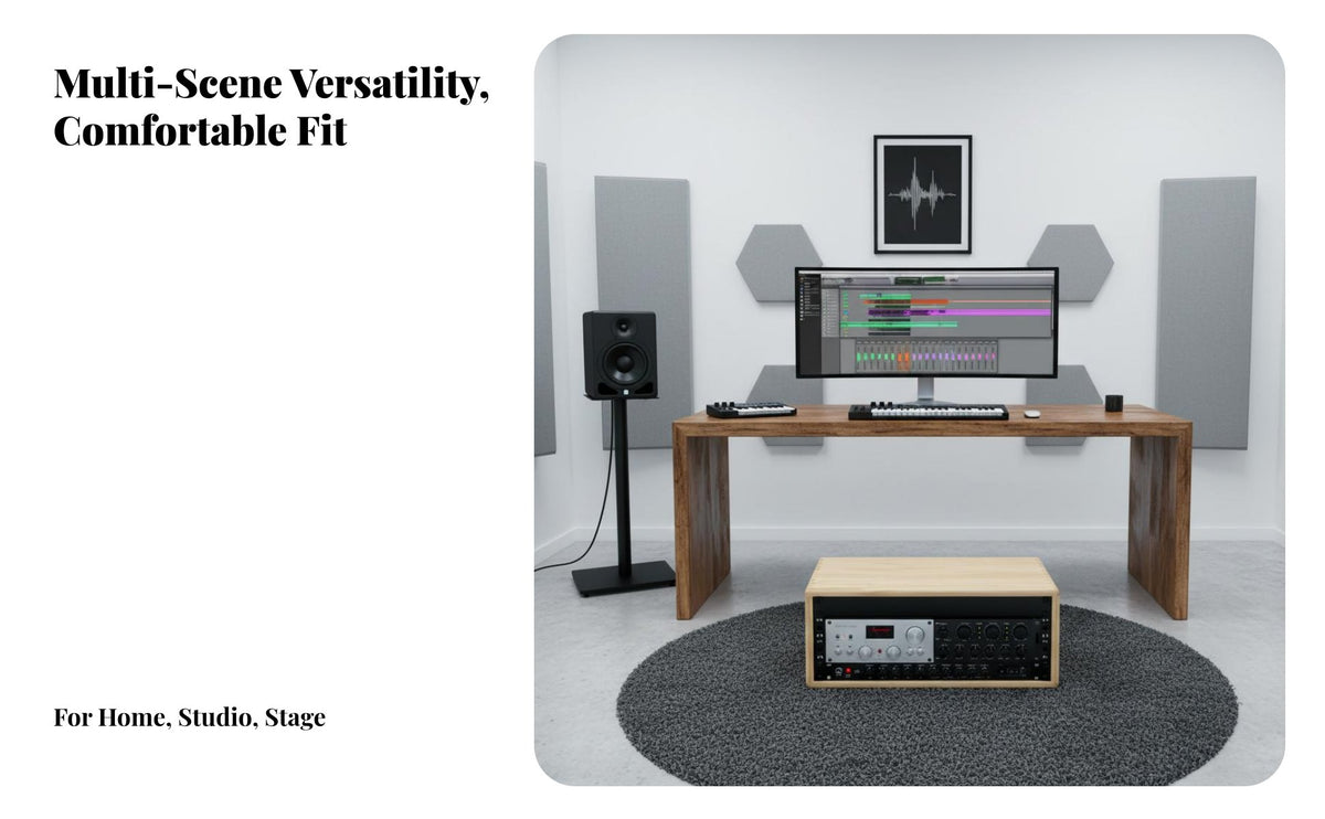 Furniture-Grade Appearance 19-Inch Equipment Rack Cold-Rolled Steel Rails 19-Inch Wooden Rack Case Heavy-Duty Wooden Amplifier Cabinet Polished Finish for Music Producers, Audiophiles