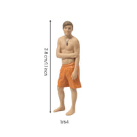 Miniature Human Figurine Realistic Standing Male Figure Tiny Painted Miniatures for Hobbyists, Collectors, Dioramas