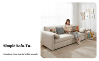 Sofa Bed with Storage Chaise Space-Saving Design Sleeper Sectional with Storage Chaise Performance Fabric transformable Furniture for Hosts, Home Office