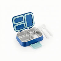 Leakproof Lunch Box with Stainless Steel Liner Compact Divided Lunch Container Portable Food-Grade for Adults, Students, Office, Travel