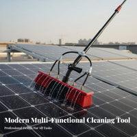 Photovoltaic Panel Cleaning Kit Aluminum Alloy Telescopic Water Fed Brush Adjustable Angle Head Long Handle Water Stream Brush for High Glass Panes