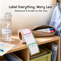 Waterproof Name Labels for Kids - School & Kindergarten Supplies