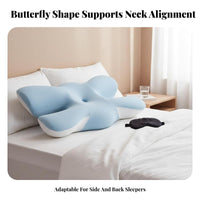 Skin-Friendly Butterfly Shaped Beauty Pillow Breathable Material Butterfly Shaped Pillow Machine Washable Cover for Sleeping, Bedroom