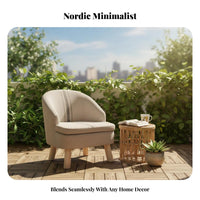 Modern Design Upholstered Barrel Chair Comfortable Seating Upholstered Tub Chair Nordic Design Home Furniture Long-Lasting Frame for Apartment Dwellers, Interior Decorators, Living Room, Balcony, Bedroom, Reading Nook