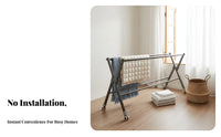 Foldable Clothes Dehydrating Rack Installation Foldable Garment Stand Indoor & Outdoor Use Multi-Tier Dehydrating Stand for Apartment Dwellers