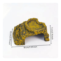 Reptile Hide with Basking Platform Multi-Purpose Hide Cave with Basking Platform Reptile Cave with Step Ledge Faux-Stone