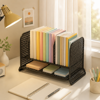 Metal Desk Organizer, 3 Compartments, Office Accessory for Home Office, Rectangular Document Holder, File Organizer for Students