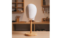 Mannequin Head with Wooden Base Hairpiece Stand with Wooden Base Compact for Milliners, Retailers, Styling Practice