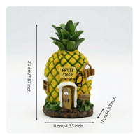 Pineapple Statue with Solar Panel Resin Pineapple House Cute for Garden, Balcony