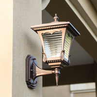 Waterproof Solar Pillar Light Decorative Solar Wall Light Weather Resistant Outdoor Wall Lantern Energy Saving for Villa Gate, Courtyard, Roof Terrace