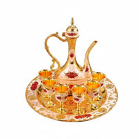 8 Pieces Vintage Metal Drinks Set Decorative European Design Vintage Drink Set Home Decoration for Wedding, Party