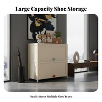 Flip down Footwear Organizer Large Capacity Flip Drawer Footwear Organizer Dustproof for Homeowners, Apartment Dwellers, Hallway, Living Room, Bedroom