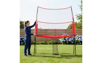 Volleyball Practice Net Freestanding Volleyball Net with Metal Frame Height-Adjustable for Backyard, School
