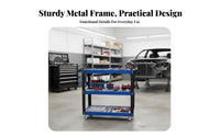 Multi-Functional 3-Tier Tool Cart Locking Casters Rolling Mechanic Trolley Lockable Wheels Rolling Mechanic Cart Large Capacity for Mechanics, Technicians, DIY Enthusiasts, Auto Repair Shop, Industrial Settings, Warehouse