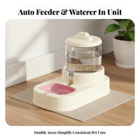 Easy to Clean Weight-Based Pet Feeder and Waterer Set Large Capacity Automatic Pet Feeder Anti-Skid Base