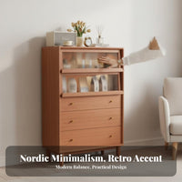particle-resistantproof Design Rattan Door Credenza Multifunctional Storage Furniture Elevated Base Buffet Cabinet for Families, Homeowners, New Movers, Living Room, Bedroom, Entryway, Hallway