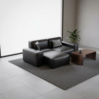 Multifunctional Sofa Bed Transformable Design Electric Recliner Sofa Remote Control Black Leather Sectional for Small Apartment Dwellers